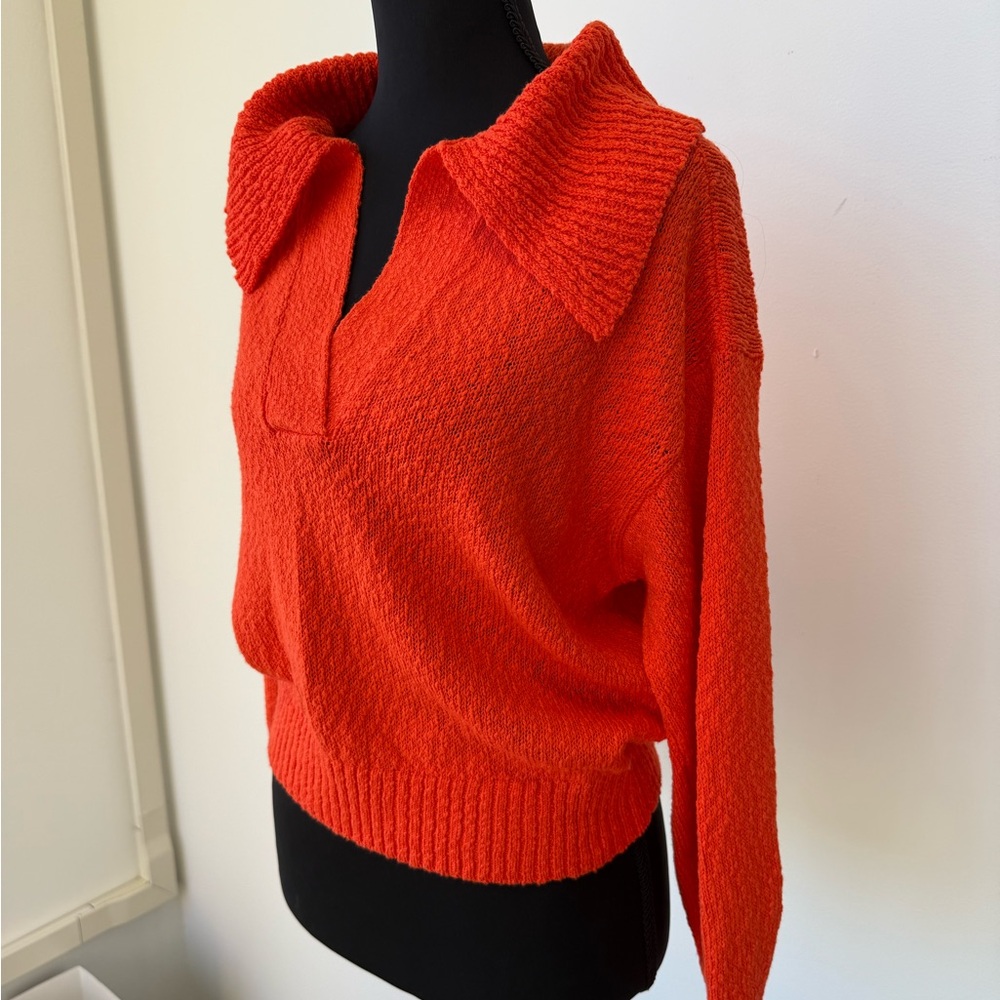 Anthropologie Maeve Bright Orange Sweater - Picture 8 of 10